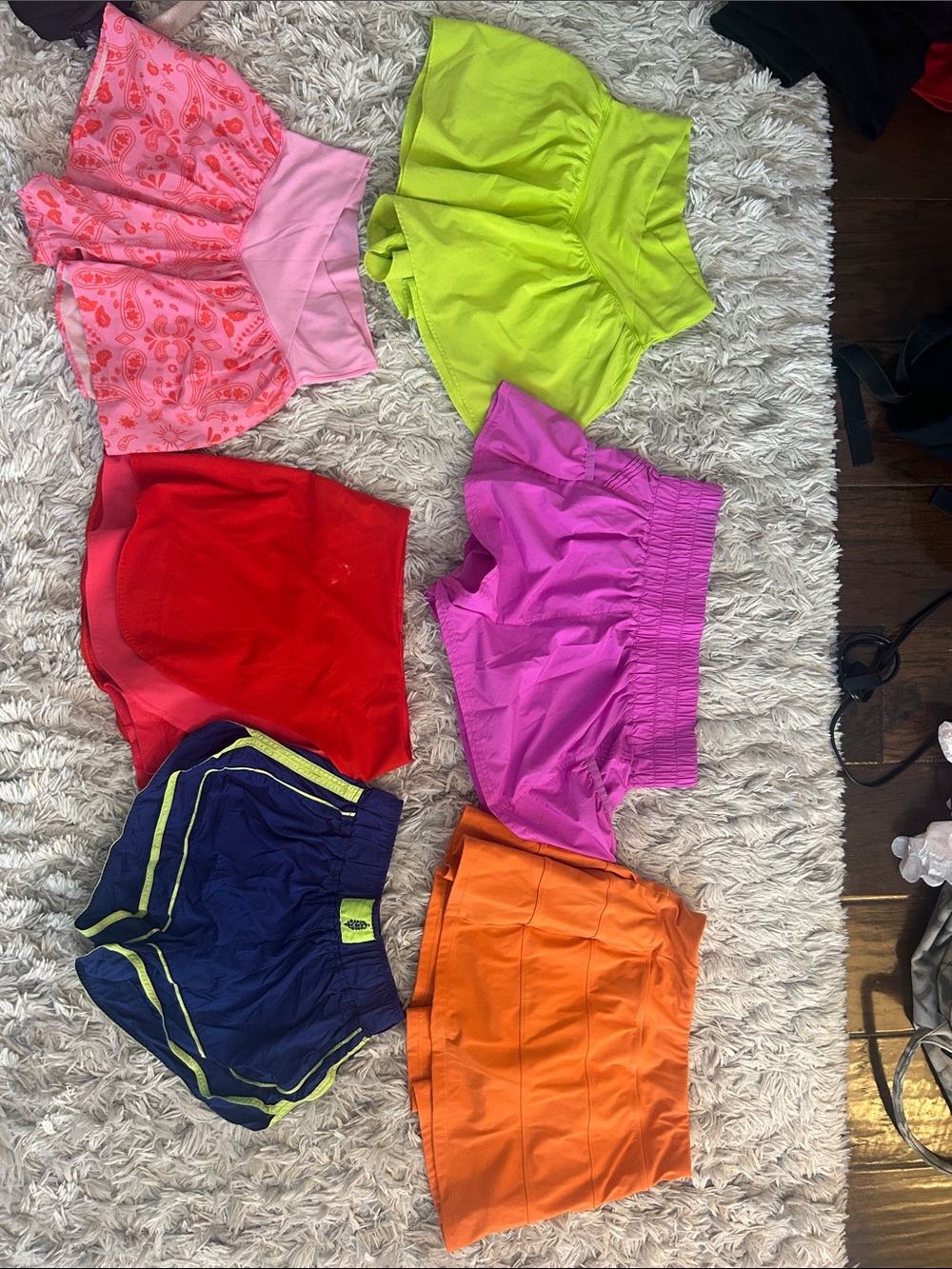 aerie Kids Active Shorts Bundle — Neon Green, Pink, Red, Purple, Orange, Navy